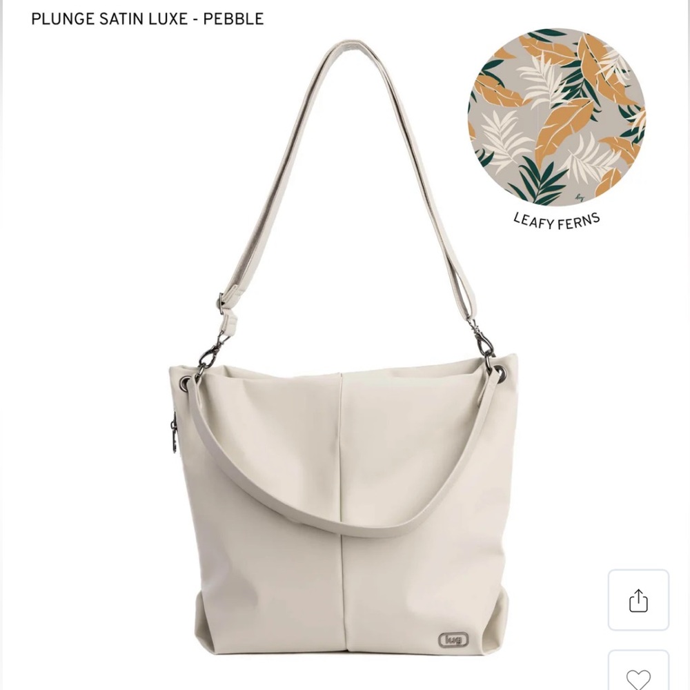 NWT Lug Plunge Satin Luxe VL Carry-All Cross Body Bag in Pebble